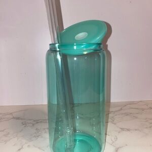 Aqua tumbler Drinking Jar with Straw